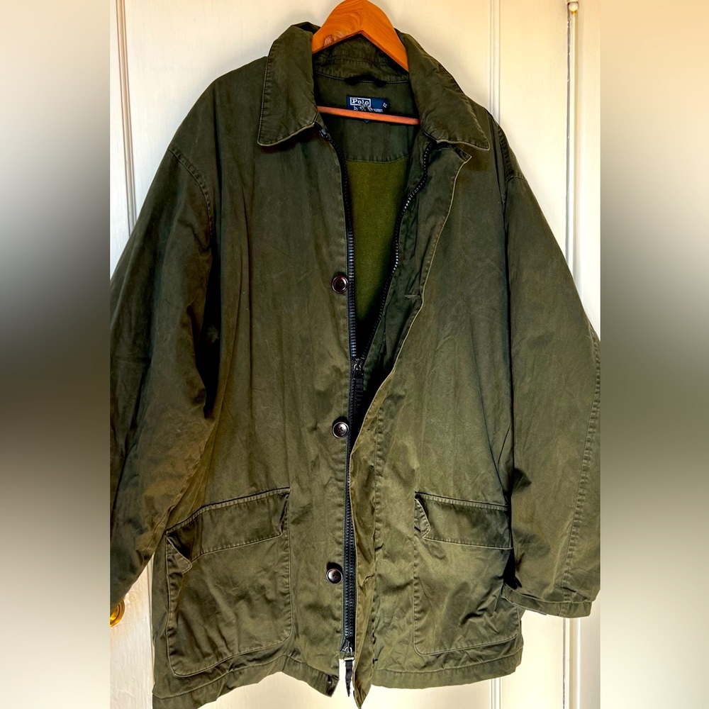 Vintage men’s XXL Polo Ralph Lauren quality canvas, fatigue,field style car coat